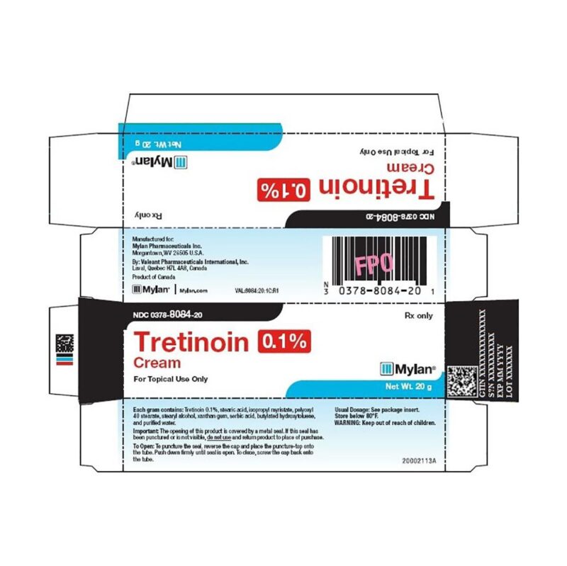 Mylan Tretinoin Cream 0.1% tube