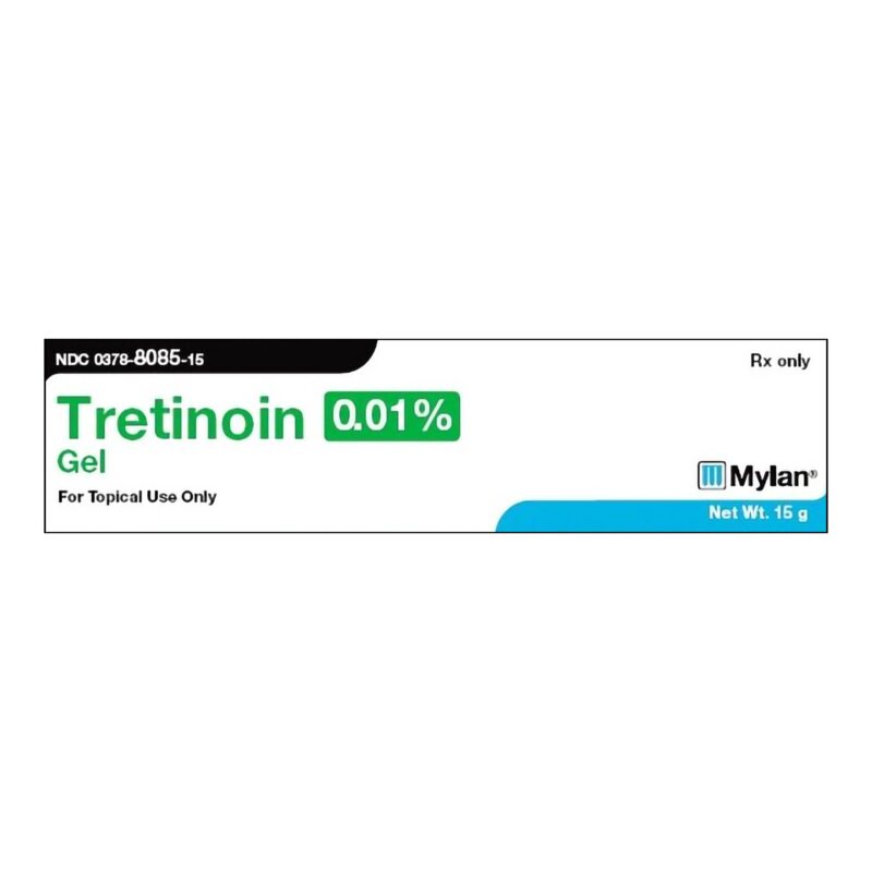 0.01% Tretinoin Gel. Skincare product.