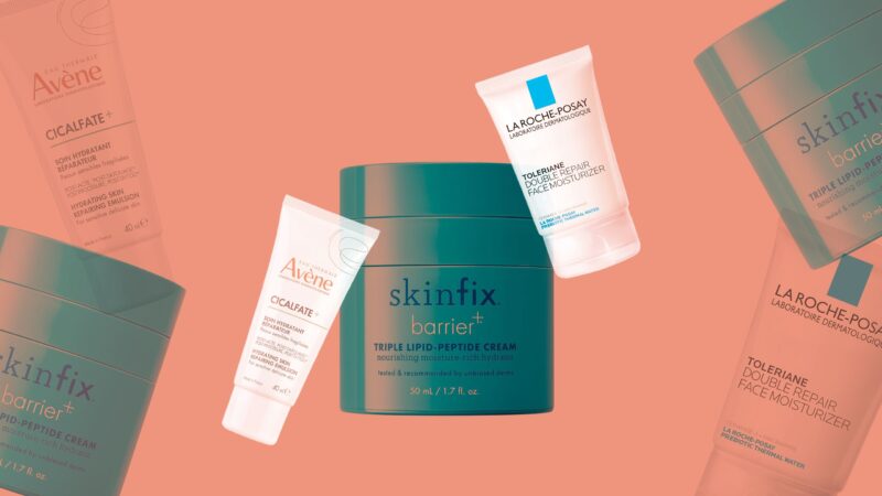 Tretinoin skincare kit: moisturizer, sunscreen, cleanser.