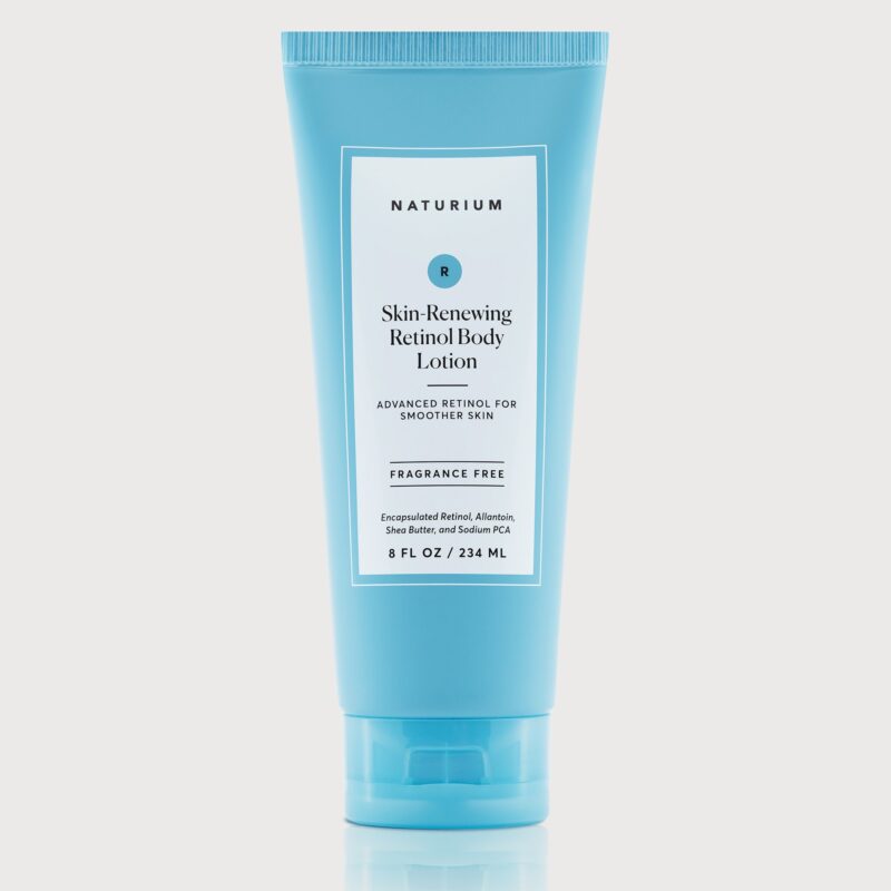 Body lotion with tretinoin. Moisturizing skincare treatment.