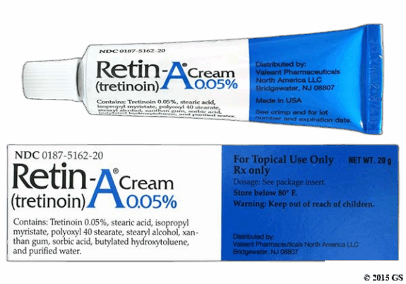 Tretinoin (Retin-A) cream packaging.