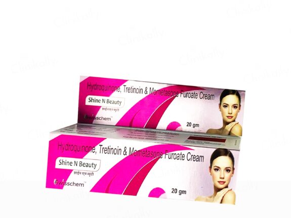Tretinoin Shine: Anti-aging serum bottle.