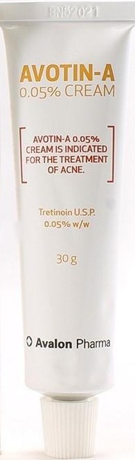 Avotin A Cream tube and packaging.