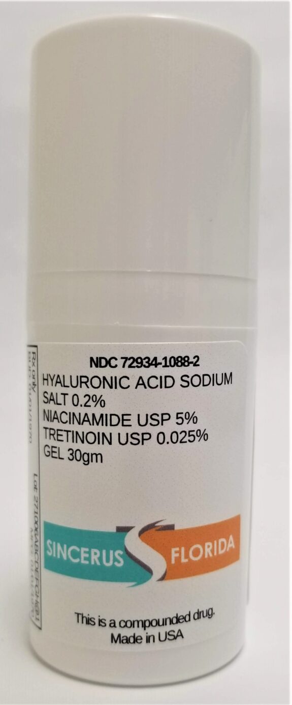 Tretinoin Niacinamide Hyaluronic Acid Cream jar