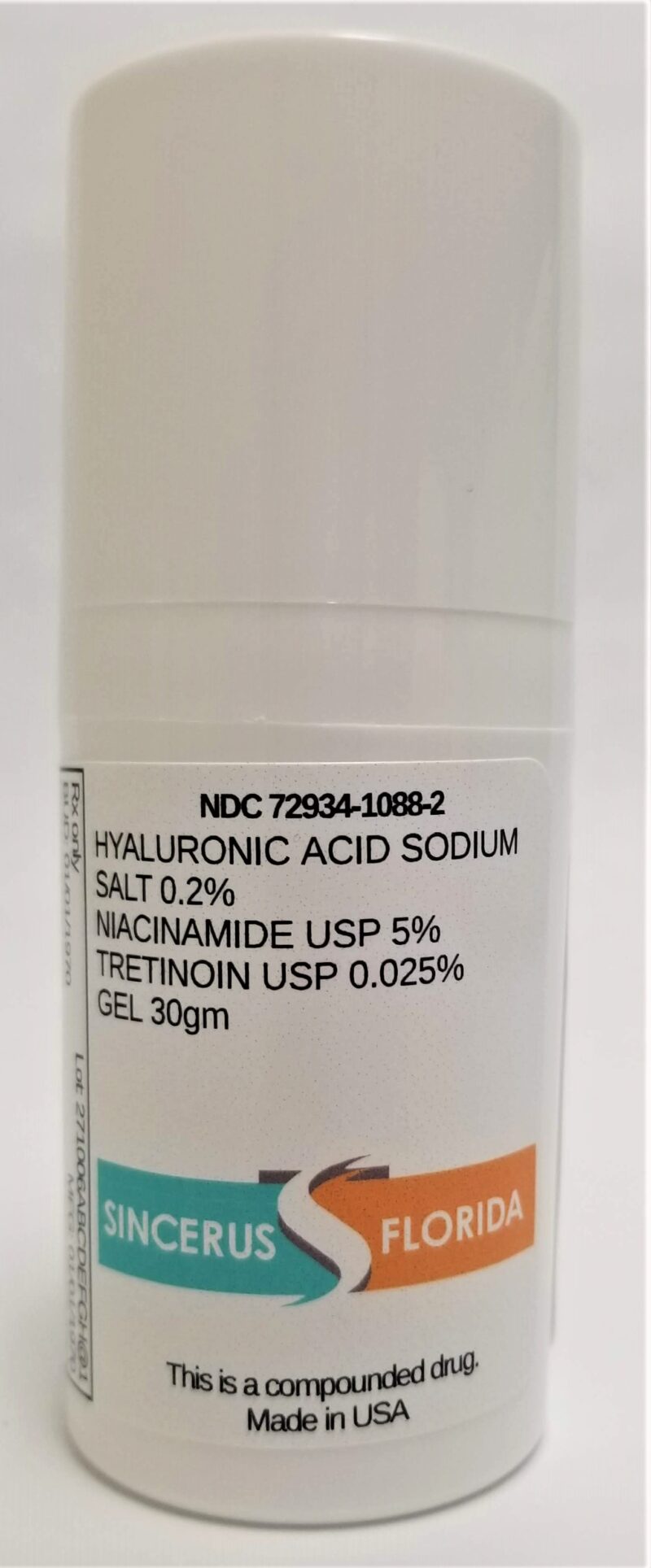 Tretinoin Niacinamide Hyaluronic Acid Cream jar