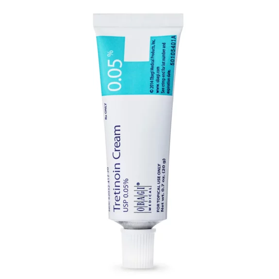 Tretinoin ointment tube.