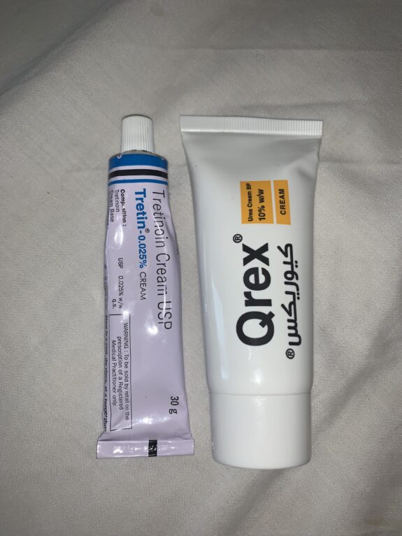 Tretinoin cream for keratosis pilaris treatment.