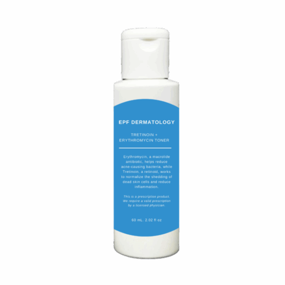 Tretinoin and antibiotic cream tube.