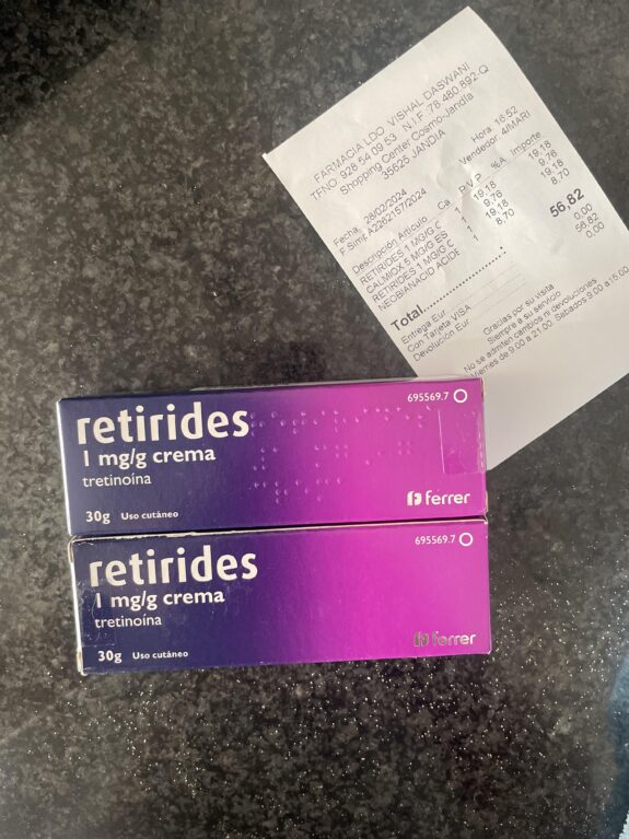 Tretinoin Cream, Spanish packaging