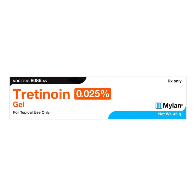 Tretinoin 0.025% Gel, 45gm tube