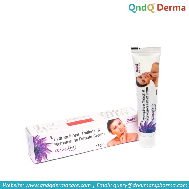 Hydroquinone, tretinoin, mometasone furoate cream tube.