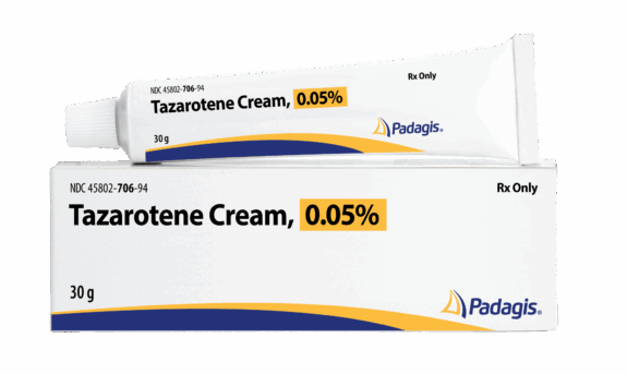 Crema Tazorac acne treatment.