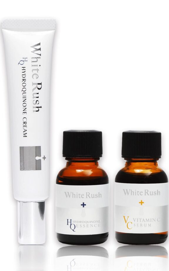 White Rush Hydroquinone skin lightening cream.