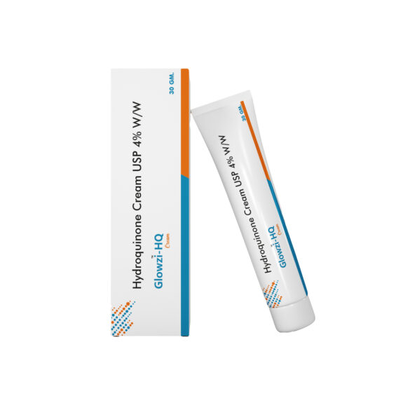 Glowzi HQ Cream jar, skincare product.
