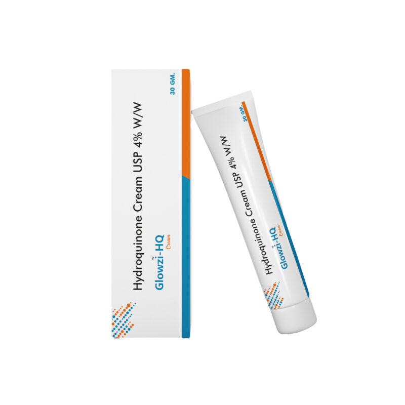 Glowzi HQ Cream jar, skincare product.
