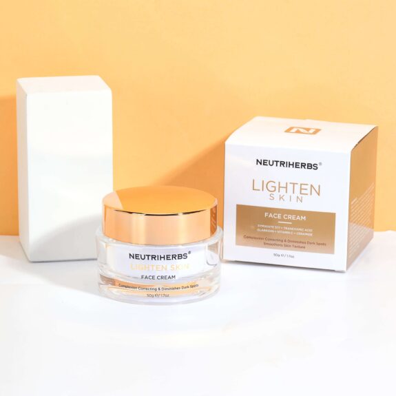 Hydroquinone skin whitening cream jar.