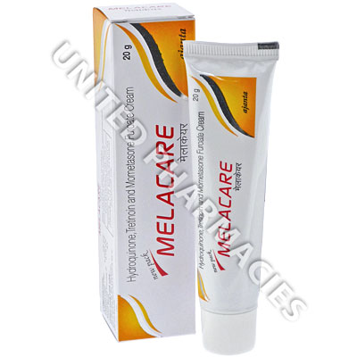 Melacare cream: Hydroquinone, Tretinoin, Mometasone Furoate.