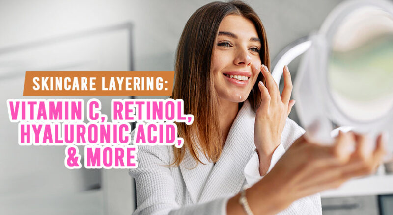 Hydroquinone, Retinol, Vitamin C serum bottle.