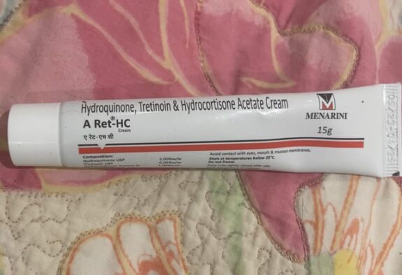 Hydroquinone and Tretinoin cream.