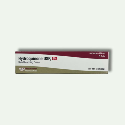 Hydroquinone cream USP: product image showing packaging and/or tube.