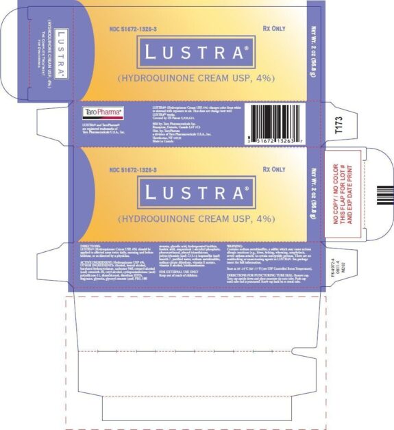 Lustra Cream Hydroquinone Topical: Image of product tube.