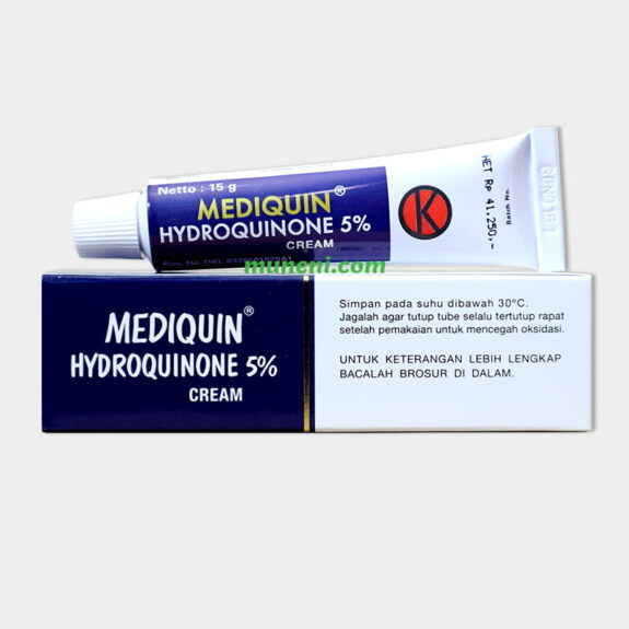 Mediquin Hydroquinone cream tube.