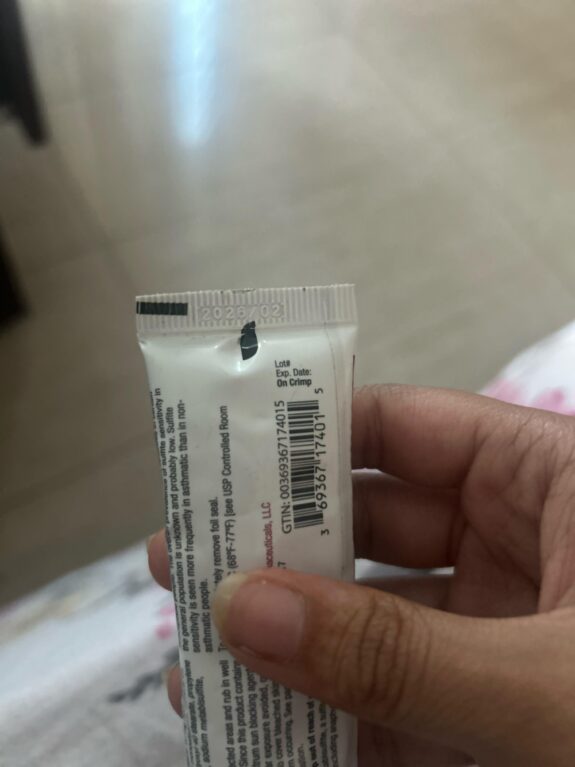 Expired hydroquinone cream tube. Do not use.