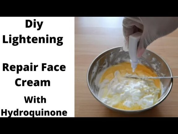 DIY Hydroquinone Cream, skin lightening cream in jar.