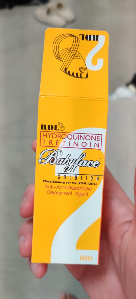 Hydroquinone Tretinoin cream, topical skin treatment.