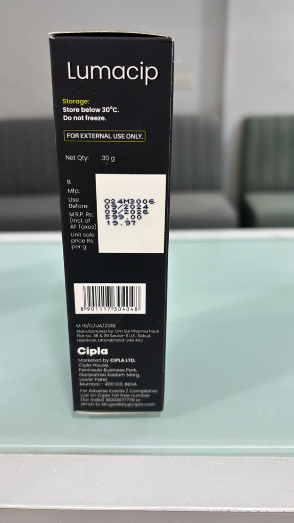 Lumacip Cream jar, skincare product