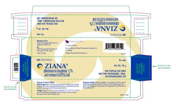 Ziana Gel acne treatment tube